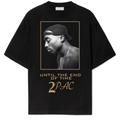 Tupac Black Oversized T-Shirt - Unisex Adults Size:  S