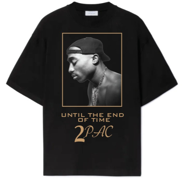 Tupac Black Oversized T-Shirt - Unisex Adults Size:  S
