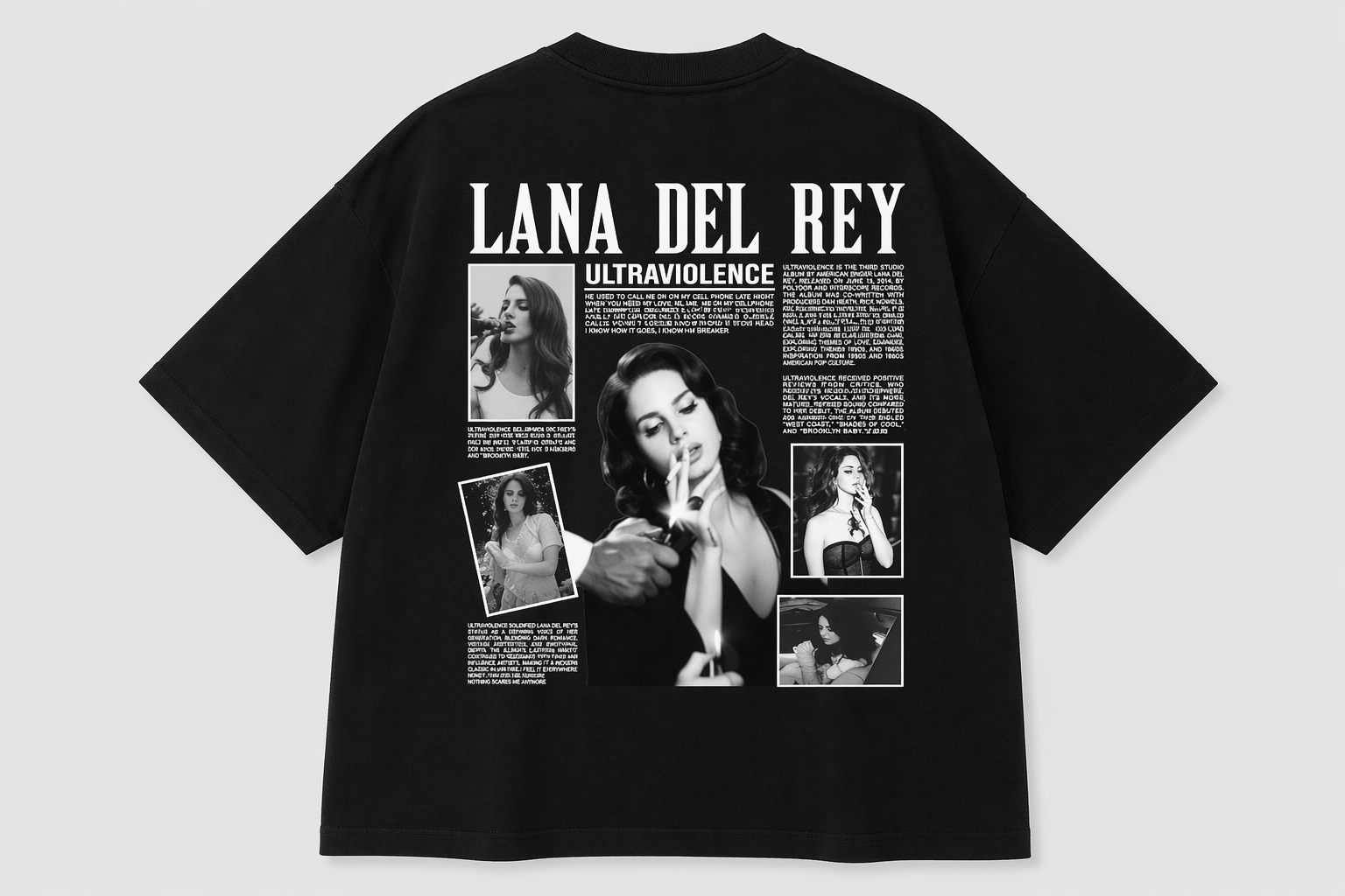 Lana Del Rey Oversized T-Shirt - Black Unisex