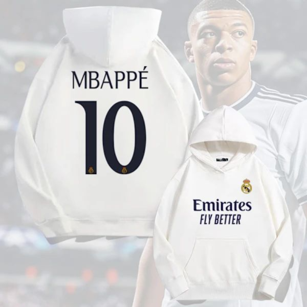 eal Madrid Mbappe Hoodie - White